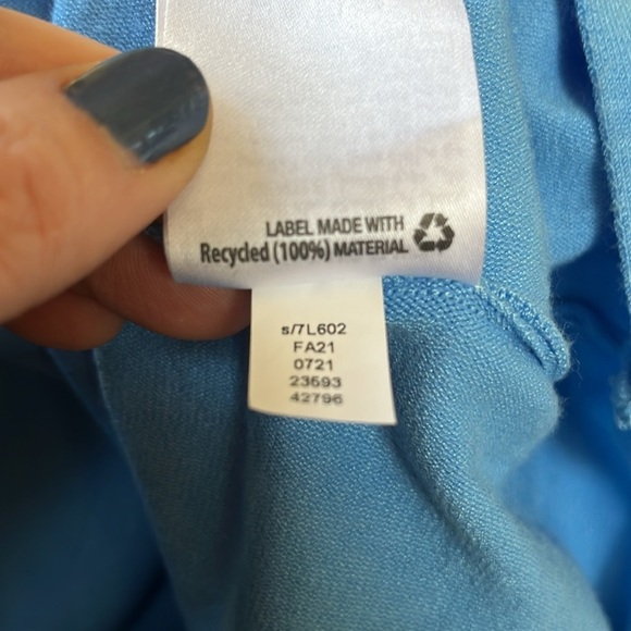 Alfani Blue turtleneck Poncho Sweater w/Dolman sleeve fitted button cuffs Size L - Picture 14 of 17